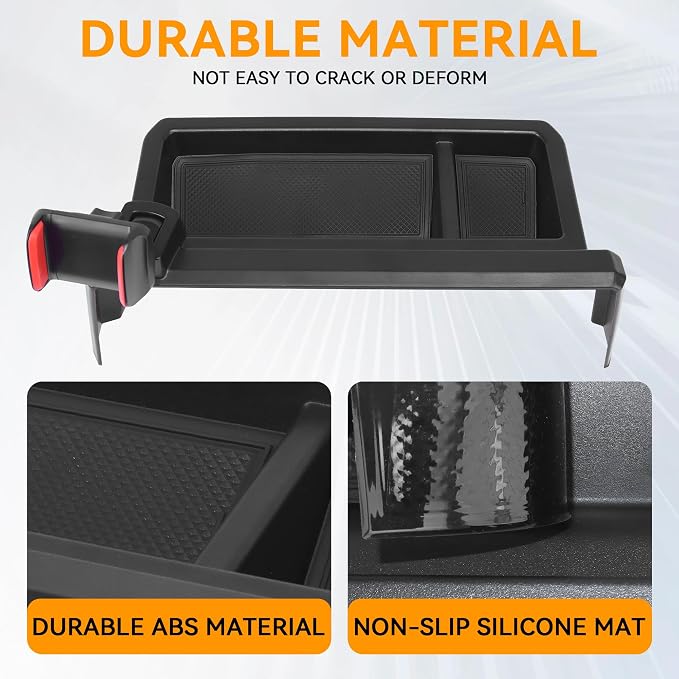 Phone Holder Dash Organizer Fit for Toyota Tacoma 2024-2026 | Fit for 4Runner 14 in screen, 360 Degree rotation phone mount, dashboard screen storage tray
