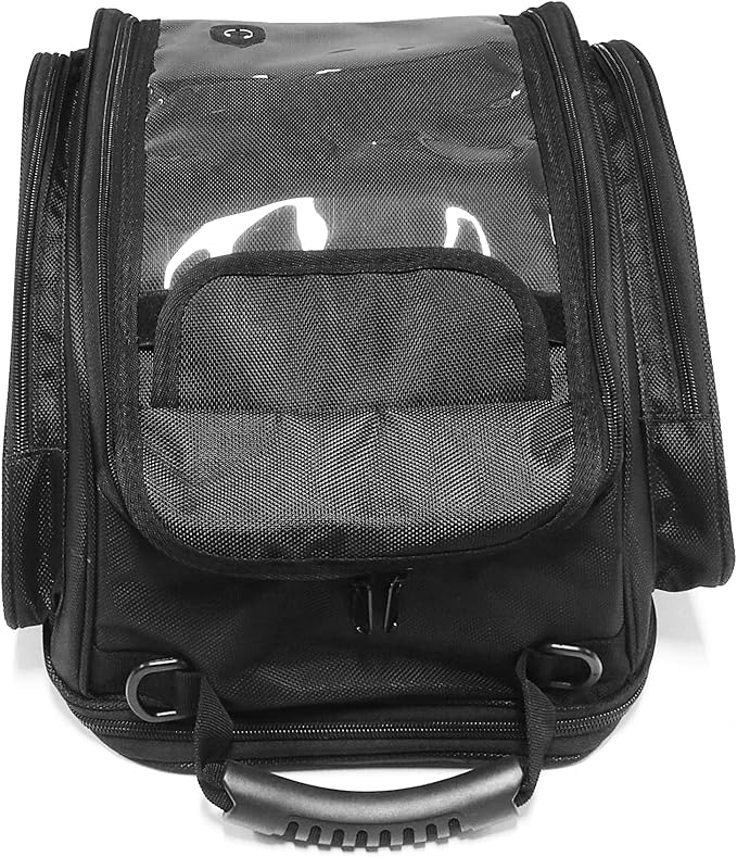 MZS Motorcycle Tank Bag, 19L-24L Expandable Strong Magnetic Gas Tank Bag, Dual Use Waterproof Motorbike Helmet Bag Luggage Storage Backpack fit Street Enduro Sport Adventure Cruiser Touring Bike