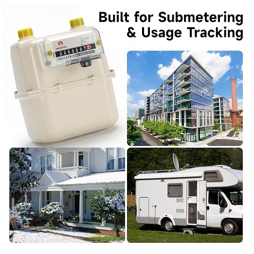 3/4" NPT Gas Submeter，Diaphragm Meter for Natural Gas, Propane Vapor, Air & Non-Corrosive Gases, Cubic Feet Readout, Aluminum Housing，Without Pulse Output