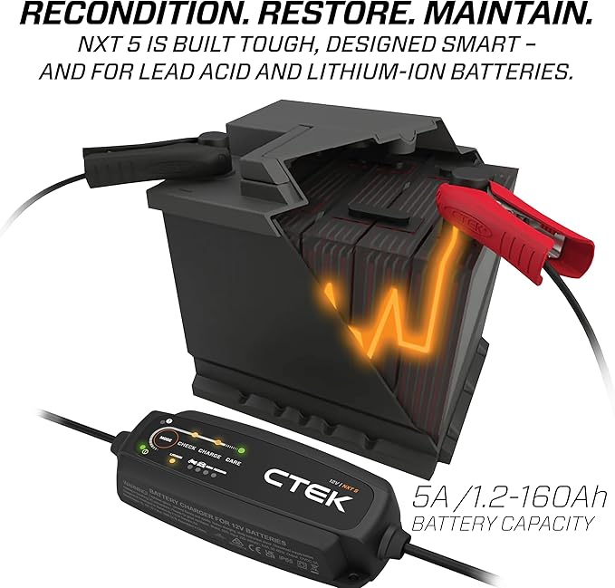 CTEK 40-658 NXT 5 Fully Automatic 4.3 amp Battery Charger and Maintainer 12V