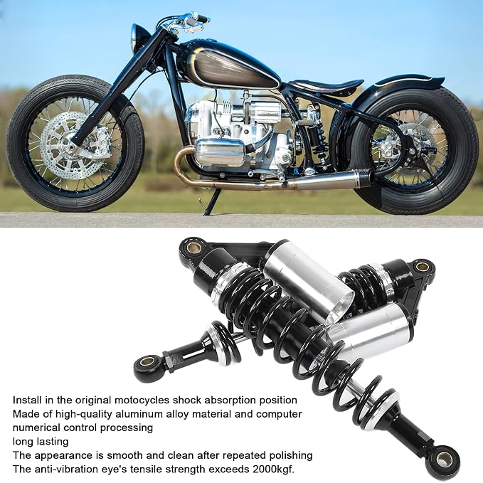 Keenso Aluminum Motorcycle Shock Absorbers, 13.5 Inch for ATV Quad Dirt Sport Bikes