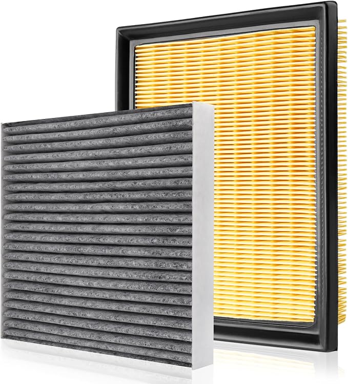 Cabin & Engine Air Filter Fit for 2010-2015 Toyota Prius, 2012-2017 Prius V, 2016-2018 RAV4, 2011-2017 Lexus CT200h, 2015-2021 NX300h Activated Carbon Cabin Filter Replace#CF10285 17801-37020