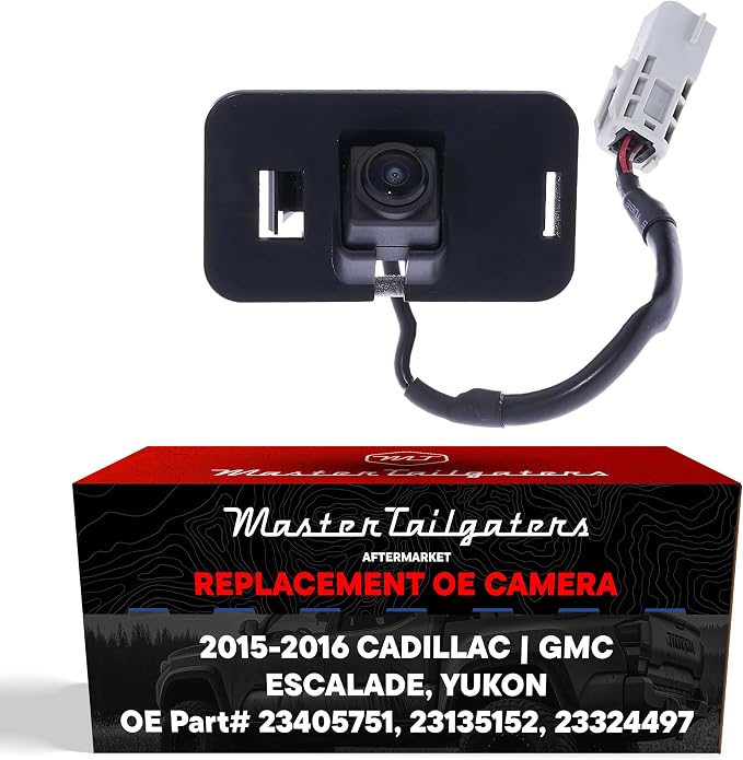 Master Tailgaters Replacement for Cadillac Escalade/Escalade ESV w/Surround View (15), w/AVM (16) / GMC Yukon/XL/Denali w/Surround (15-16) Backup Camera OE # 23405751, 23135152, 23324497