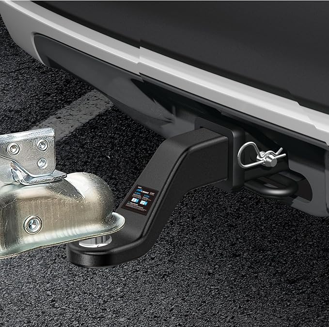 Nilight Trailer Hitch Ball Mount with 5/8" Hitch Pin Clip Fits 2-1/2 Inch Receiver Square 15000 lbs 4" Drop, 2-1/2" Rise, 1-1/4-Inch Hole, Gloss Black Powder Coat