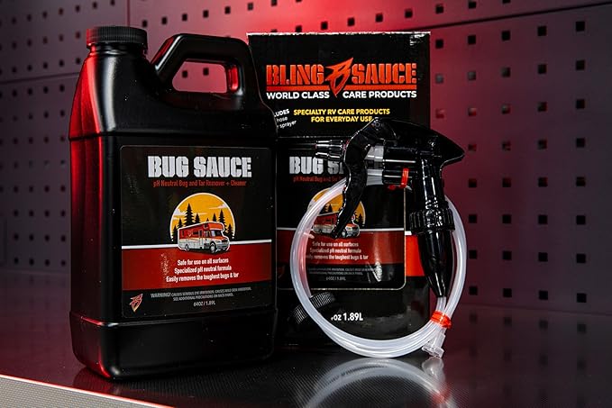 Bling Sauce Bug Sauce, pH Neutral Bug and Tar Remover Plus Cleaner for RVs, 64 oz.