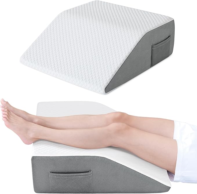 Cozymaker Adjustable Leg Elevation Pillows for Swelling, Cooling Gel Memory Foam Wedge Pillows for After Surgery, Sciatica Back Knee Hip Ankles Pain Relief, Leg Pillows for Sleeping