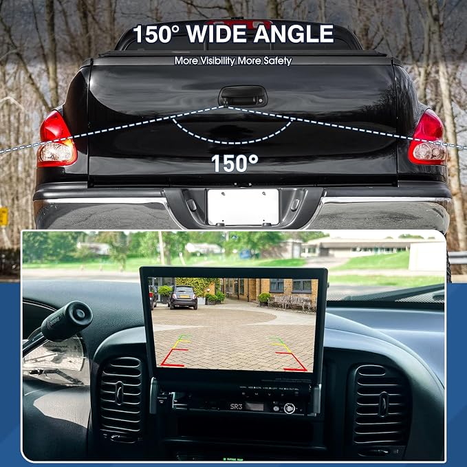 Tailgate Handle Backup Camera Fit for Toyota Tundra 2000-2006 Tailgate Reversing Rear View Park Assist Camera RCA Plug Replaces 819952028013