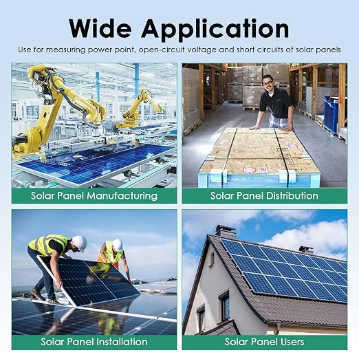 1800W Solar Panel Tester & Power Meter Measuring Range (5~1800W, 20~120V, 0~60A) MPPT Photovoltaic Solar Panel Multimeter for PV Systems, Troubleshooting and Open Circuit Voltage