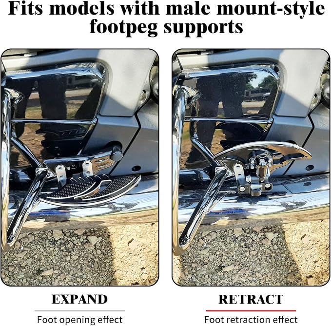 Motorcycle Floorboards Aluminum Male Mount Foot Pegs Floor Board Black Fit for Harley Touring Electra Glide Road Glide Road King Dyna Sportster 1 Pair