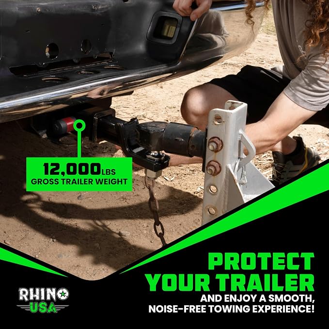 Rhino USA 2” Trailer Hitch Pin – Patented 5/8" Locking Receiver Pin for Class III/IV Hitches – Weatherproof, Anti-Theft, Debris-Protected – Tow Truck Ready – Red 1PK