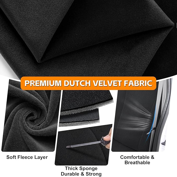 Front Seat Covers Compatible with 1999-2001 Ford F150-F550 Front Captain Chairs with Molded Headrests and Armrests, Heavy Duty Dutch Velvet Fabric