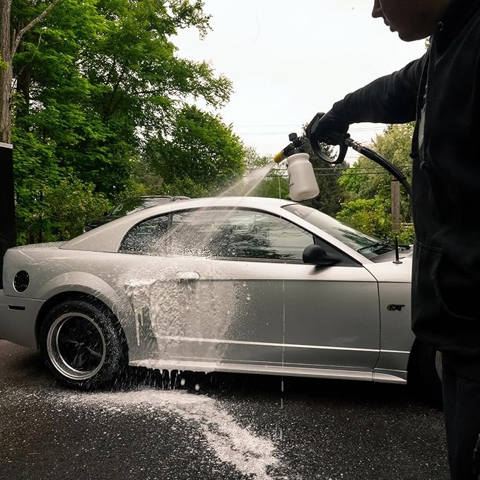 Hornet Foam Cannon for Pressure Washer - Soap Dispenser for Power Washer - 4000 PSI Adjustable Car Wash Sprayer with Wide Mouth - 1/4" Quick Connector - Wide Mouth 1L Bottle