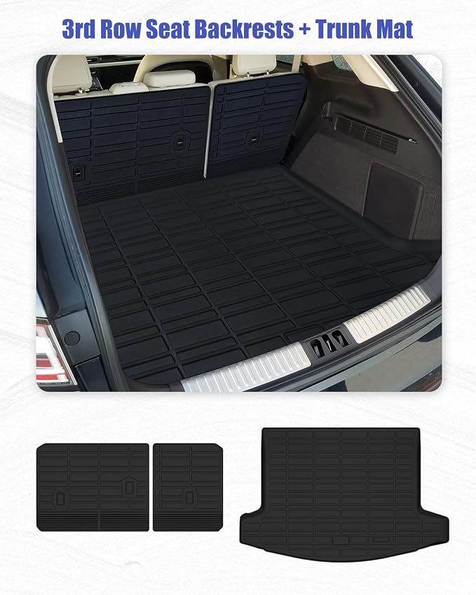 Floor Mats Cargo Liner Backrest Mat for Lincoln Nautilus Accessories 2024-2025 2026 with Hook&Loop Rear Trunk Mat Rear Seat Back Cover Protector All Weather Anti-Slip Split Dog Liner