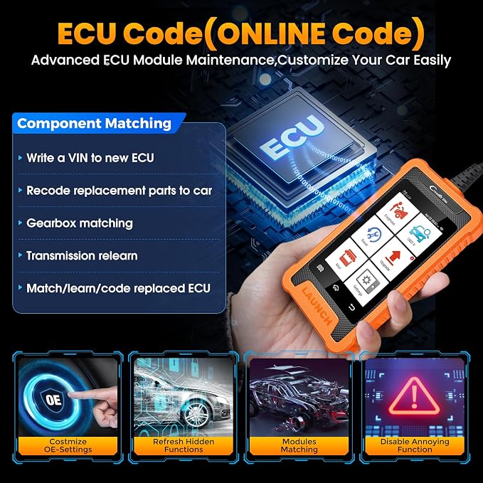 LAUNCH Creader Elite OBD2 Scanner Diagnostic Tool Fit for Audi Volkswagen Skoda Seat,Full System All Reset Bi-Directional Code Reader for VAG Vehicles,Active Test, ECU Code,Lifetime Update