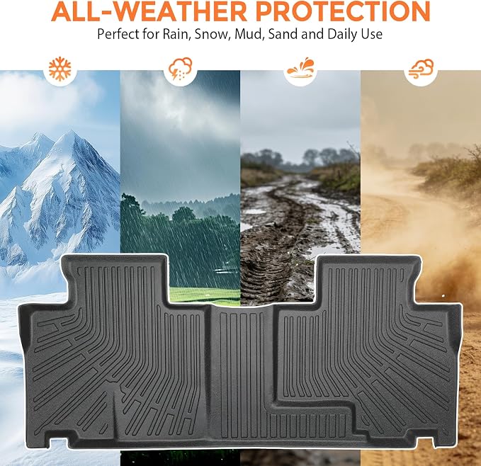 Floor Mats for Ford Edge 2007-2014 & Lincoln MKX 2007-2015, Custom Fit Heavy Duty TPE All Weather Protection, Waterproof Non-Slip Black (Two-Row Floor Mats & Cargo Liner & Seatback Mat)