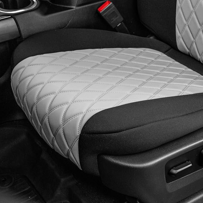 FH Group Custom Fit Car Seat Covers Specifically Made for 2019-2023 GMC Sierra 1500 2500HD 3500HD SLE | Base - Ultraflex Neoprene Water Resistant Automotive Seat Covers- Front Set Gray