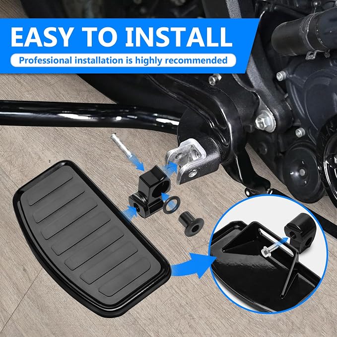 D-shaped Driver Footboards Front Rider Foot Rest Floorboards for Indian Scout Sixty Bobber 2015-2025 Models Foot Pegs Accessories(Black, Stripe B)