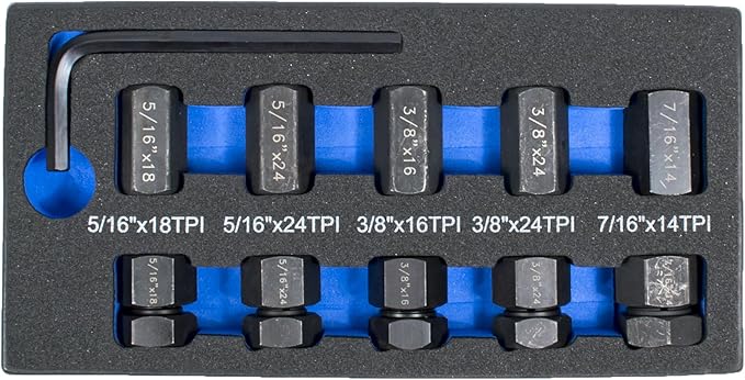 Tool Guy Republic 10 PC Stud Remover and Installer Kit (HT-1545 SAE)