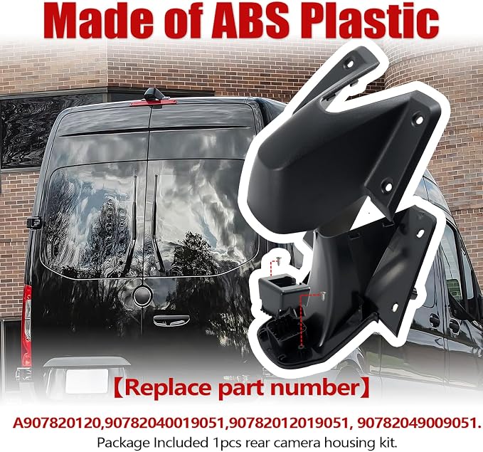 Rear Roof Camera Housing Compatible with Mercedes-Benz Sprinter 1500 2500 3500 2019-2020 Freightliner Sprinter 1500 2500 3500 2019-2020 Rear Camera Cover Shell Replaces A907820120 90782040019051