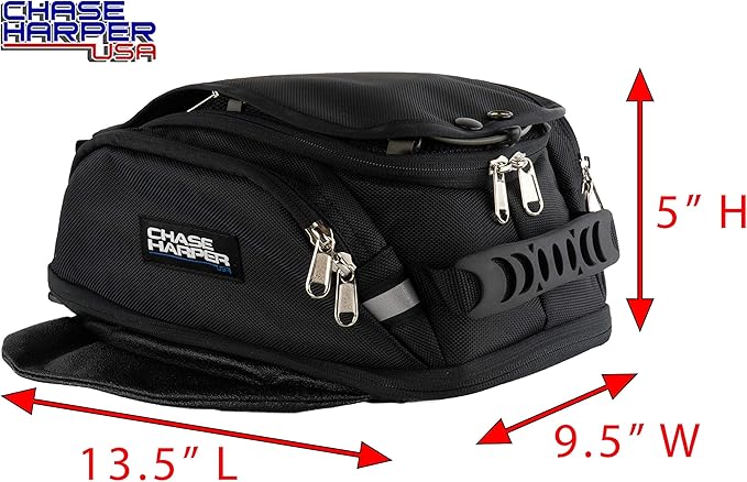 Chase Harper USA 6X Strap Mount Tank Bag - Water-Resistant, Tear-Resistant, Industrial Grade Ballistic Nylon with Anti-Scratch Rubberized Polymer Bottom, Adjustable strap mounting
