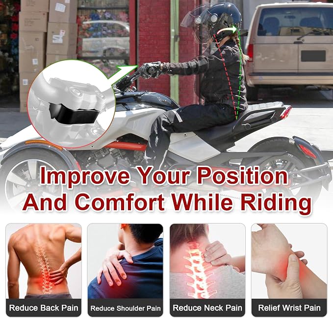 Aluminum 1-1/4" Rise Handlebar Riser Kit For Can Am Spyder RT 2020+ & F3/F3T/F3 Limited All Years | 1" Backward Handle Bar Accessories (C)