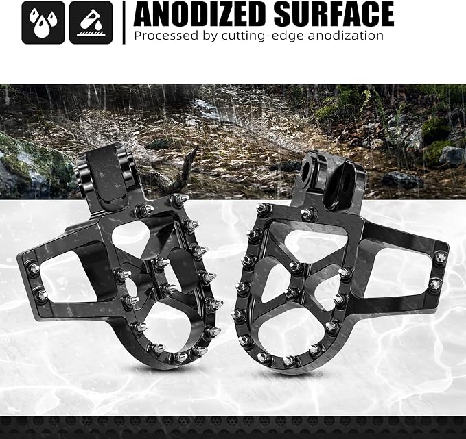 NICECNC Footrests Foot Pegs Motorcycle Compatible with KTM 125-500 XC SX XCF SXF 2023-2024 125-500 EXC EXCF XCW 2024, Compatible with Husqvarna 125-450 FC FX TX TC 2023-2024 125-501 TE FE 2024, Black