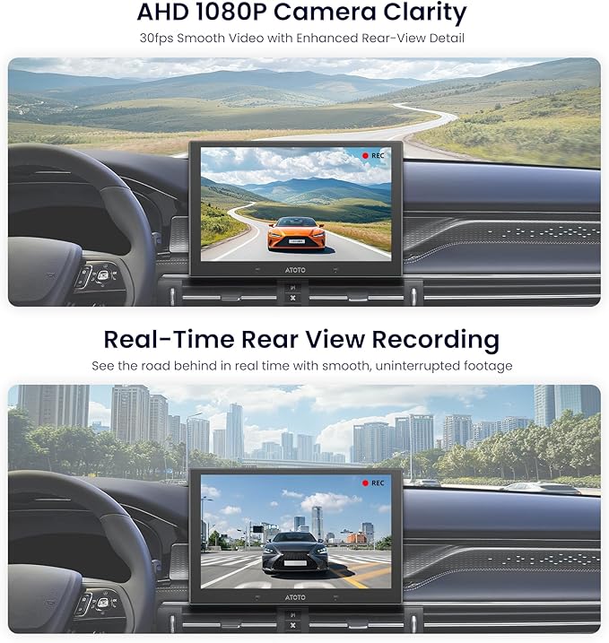 AHD 1080p Backup Camera with 30fps,134° Wide-Angle, Starlight Night Vision, IP67 Waterproof,G-Sensor, Parking Mode, Loop Recording, Only Compatible with V10 Series, AC-HN9RRV3
