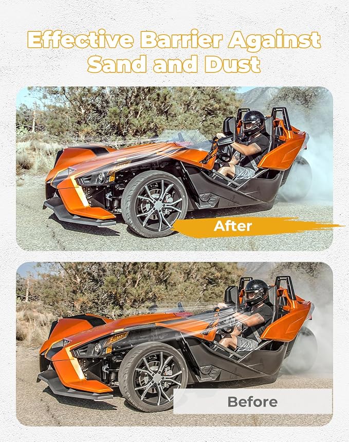 KEMIMOTO Front Windshield Compatible with Polaris Slingshot S SL SLR R GT LE 2015-2026, Scratch Resistant Hard-Coated Polycarbonate Wind Deflector Replace #2882154 Accessories