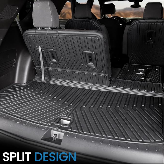 Cargo Mat Backrest Mats for 2018-2022 2023 Chevrolet Chevy Traverse Car Mat Accessories, All Weather TPE Cargo Liner Trunk Mat (18-23 7/8 Seats-3rd Row Backrest Mats&Cargo Mat)