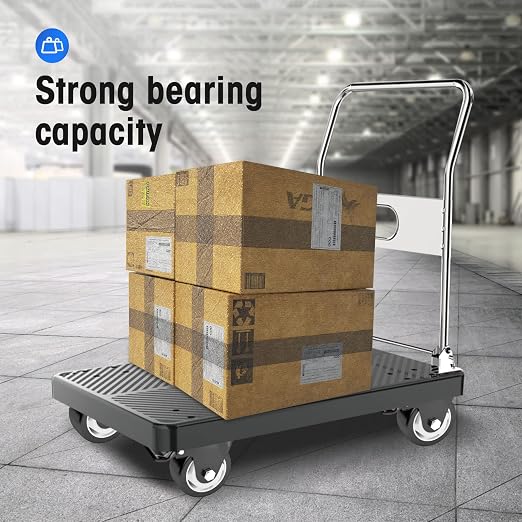 3" Swivel Plate Casters, 1000Lbs Capacity with Brake | Black, 4-Pack, PU Wheels, Double Ball Bearings, Quiet & Non-Marking, for Workbenches & Carts
