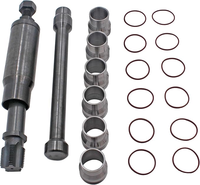 Injector Sleeve Cup Removal Tool and Installation Tool with Parts Kit Compatible with Cat 3126 / 3216B Caterpillar C7 C9 with Style HUEI Injectors