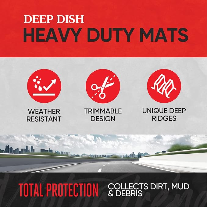Motor Trend Premium FlexTough All-Protection Cargo Mat Liner + Motor Trend DeepDish Floor Mats for Cars Full Set