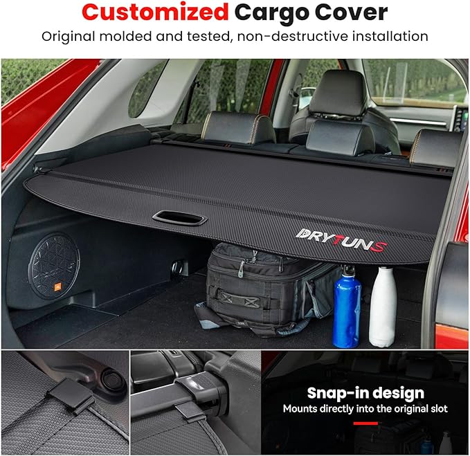 Cargo Cover for Toyota RAV4 2019-2026, Retractable Trunk Cover for Toyota RAV4 2019-2026, Anti-Peeping Security Shield Shade, Black