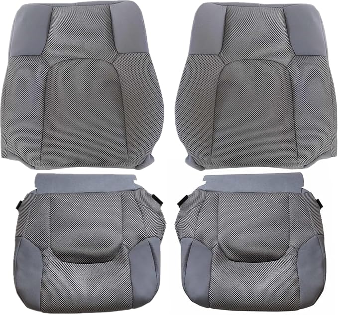 FZJDSD Steel Gray #W Cloth Driver & Passenger Bottom & Top Replacement Seat Covers (4PCS) Compatible with Nissan Frontier S SV SE LE XE 2005-2019