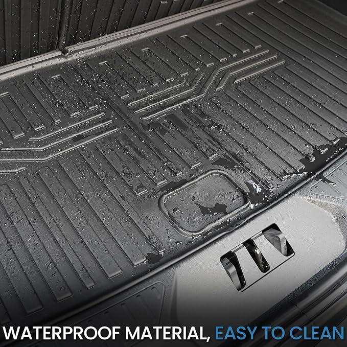 Cargo Mat with Backrest Mat for 2020-2025 2026 Ford Explorer Car Mat Accessories, All Weather TPE Cargo Liner Trunk Mat Active/ST Line/ST/Platinum(Cargo Mat with Backrest Mat)