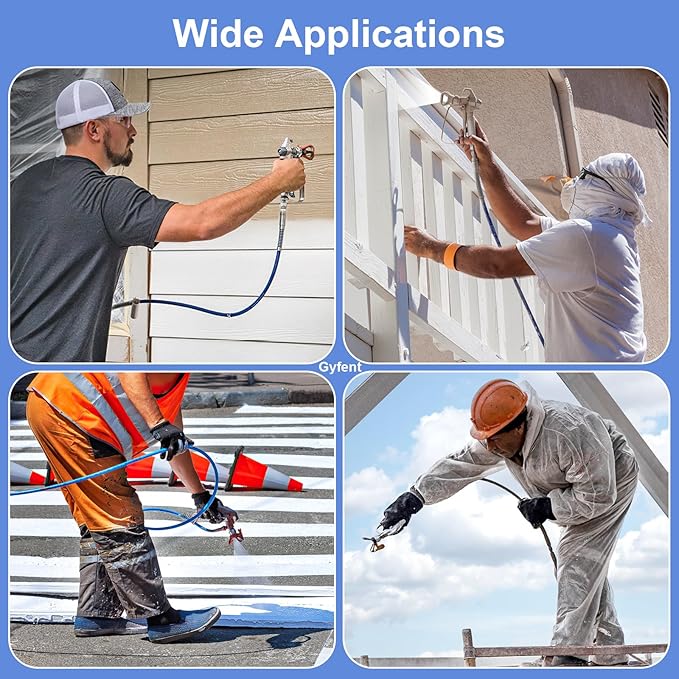 22Pcs Airless Paint Sprayer Gun Kit, 3600PSI Spray Gun with 50Ft x 1/4“ NPT Airless Paint Sprayer Hose & 6Pcs Reversible Spray Tips & Guide Tool & 4Pcs Extension Wand & 6Pcs Filters