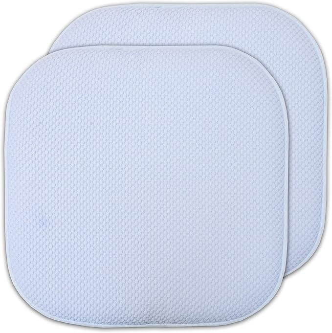Sweet Home Collection Cushion Memory Foam Chair Pads Honeycomb Nonslip Back Seat Cover 16" x 16" 2 Pack Light Baby Blue