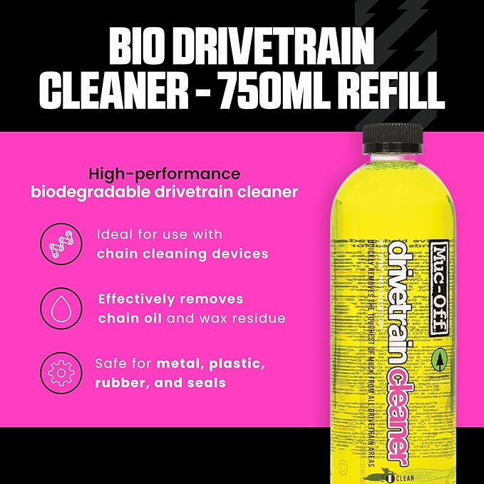 Muc-Off Bio Drivetrain Cleaner | Effective Biodegradable Bicycle Chain Cleaner and Degreaser Spray | Suitable for All Types of Bike