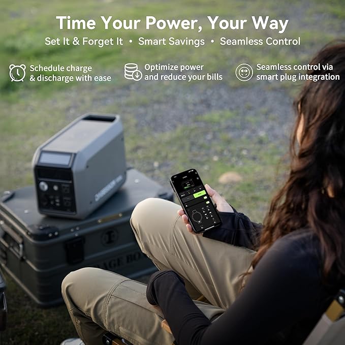 Dabbsson 1008Wh Solar Generator with 120W Solar Panel, Semi-Solid LiFePO4, 1200W AC Output,1600W Power-Boost, 1.2X Longer Runtime, 0-80% in 50 Min, 1000L Portable Power Station for Home/Camping/RV