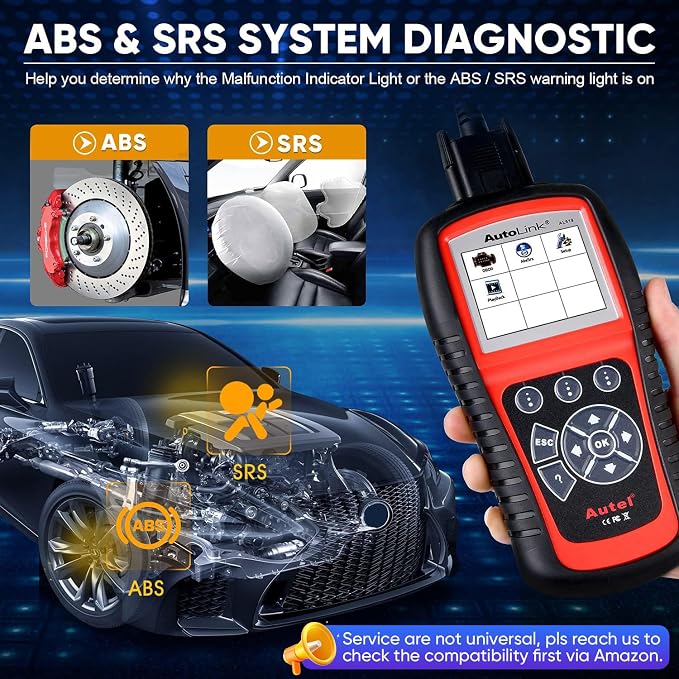 Autel AutoLink AL619 OBD2 Scanner, 2026 ABS SRS Warning Light Diagnostic Scan Tool, Up of AL519 ML519 ML619, 10 OBDII Test Modes, DTCs Lookup, Live Data, Turn Off Check Engine Light OBDII Code Reader