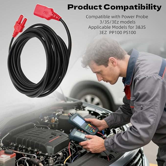 Muyesm 20FT Extension Cable Power Circuit Probe Kit Compatible with Power Probe 3/3S/3Ez Power Circuit Probe Tool Accessories PPTK0027 and PPTK0025 (20FT with Alligator Clip)