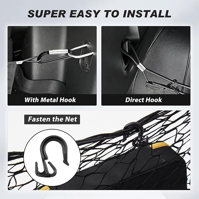 Truck Bed Cargo Net for Ford Maverick 2022-2026, Envelope Style Pickup Truck Bed Net for Maverick Accessories, Upgraded Trunk Cargo Net Storage Bag with Metal Carabiners