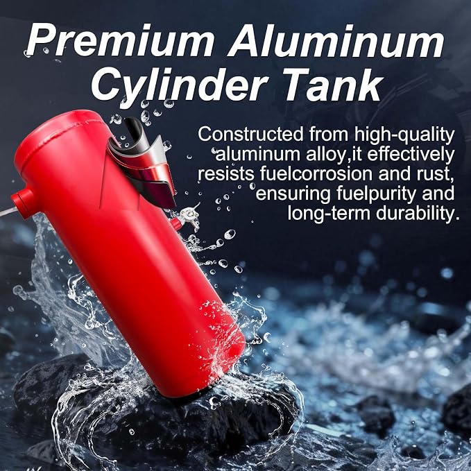 Red Gas Tank / Fuel Tank Aluminum Cylinder 6 x 20" Center Fill 2 1/8 Gallon For Golf Cart ,Motorcycle ,Dune Buggy ,mini bike ,go kart