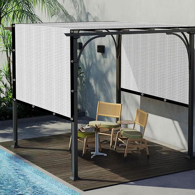 80% Silver Shade Cloth for Garden,Pergola,Greenhouse,Chicken Coop,Kennels,Shade Cloth with Grommets,Simple Hanging Covers