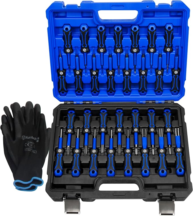 Kuntech 30 PCS Universal Terminal Release Kit, Universal Electrical Terminal Removal Tool for Replaces Universal Vehicle Wire Harness Pin Connector Release