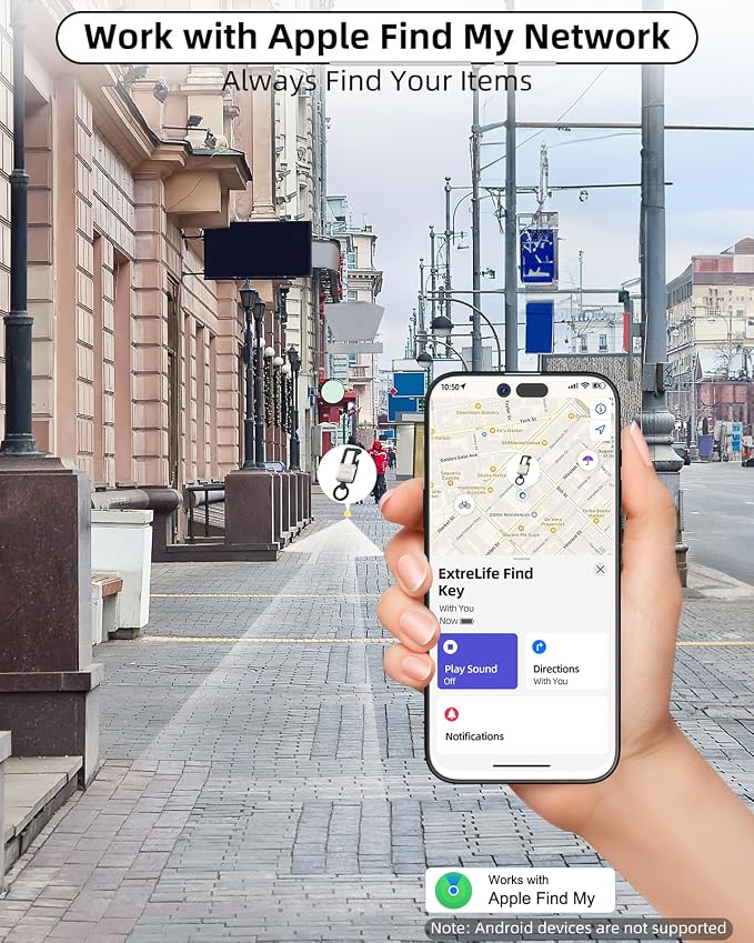 ExtreLife Keychain, Works with Apple Find My, Bottle Opener, Carabiner Car Key Chains with Gps Tracker