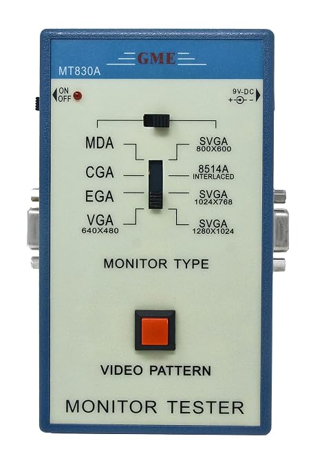GME MT830A Portable Computer Monitor Tester Video Test Pattern Generator for PC Monitor, Designed and Engineered in The USA