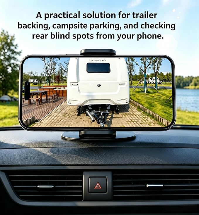 YEOIZO Wireless Magnetic Backup Camera for Trailers/RV/Camper - WiFi Rechargeable HD Night Vision, No Wiring/Drilling, Easy Hitch Alignment, Compatible with iPhone/Android/iPad (Gooseneck/Fifth Wheel)