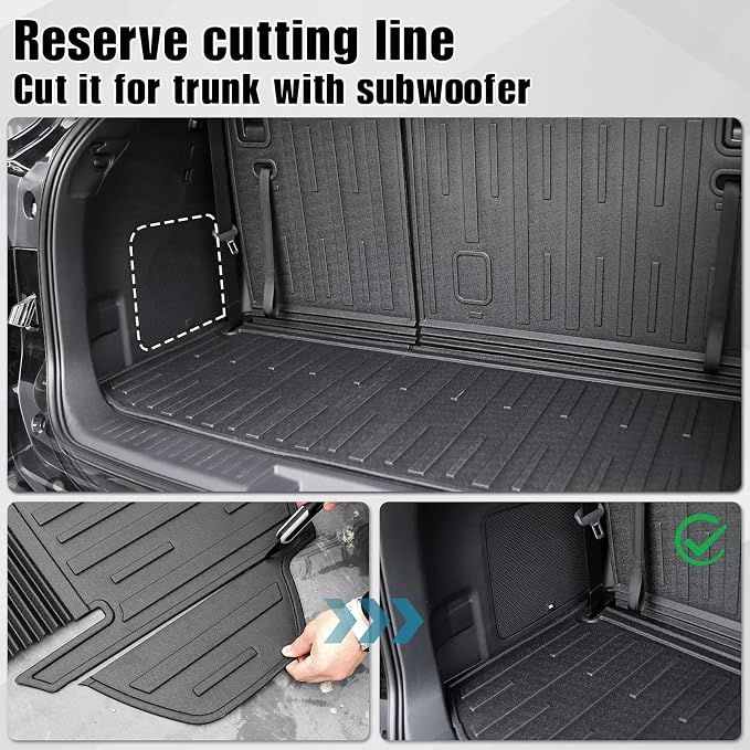 Cargo Mat with Backrest Mat for 2020-2024 2025 2026 Toyota Highlander Car Mat Accessories(Both Hybrid and Gas), TPE All Weather Cargo Liner with SeatBack Cover(Highlander-2 in 1 Trunk Mat)