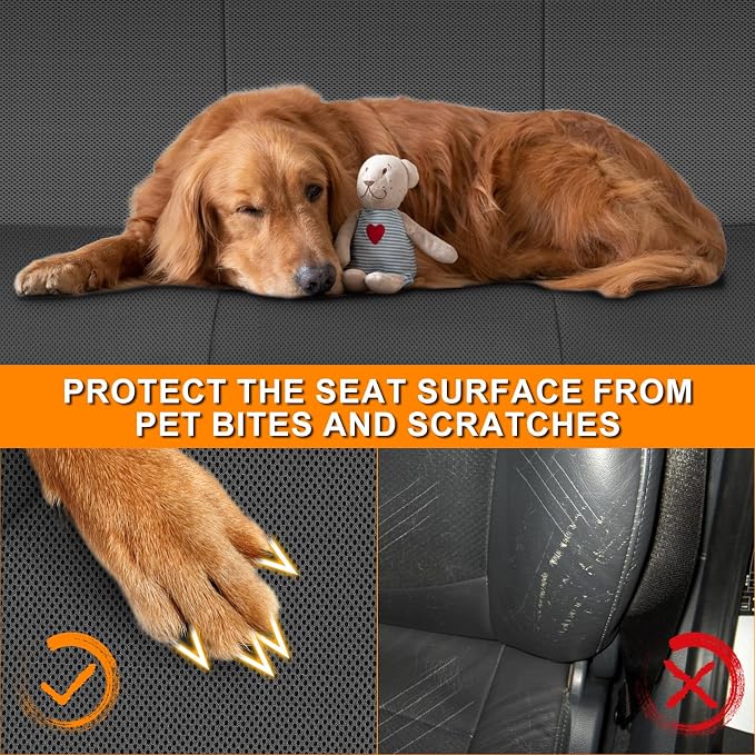 Front Bucket Seat Covers Compatible with 2013-2020 Dodge Ram Promaster Van, Armrest on Drivers Only, Breathable Automotive Cover Cushion Accessories, Charcoal